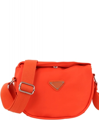 Nylon Triangle Plaque Crossbody Bag GLV0173 ORANGE